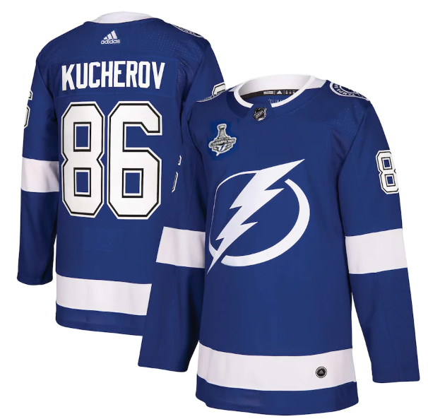 Men's Tampa Bay Lightning #86 Nikita Kucherov 2021 Stanley Cup Champions Stitched Jersey Men's Tampa Bay Lightning #86 Nikita Kucherov 2021 Stanley Cup Champions Stitched Jersey